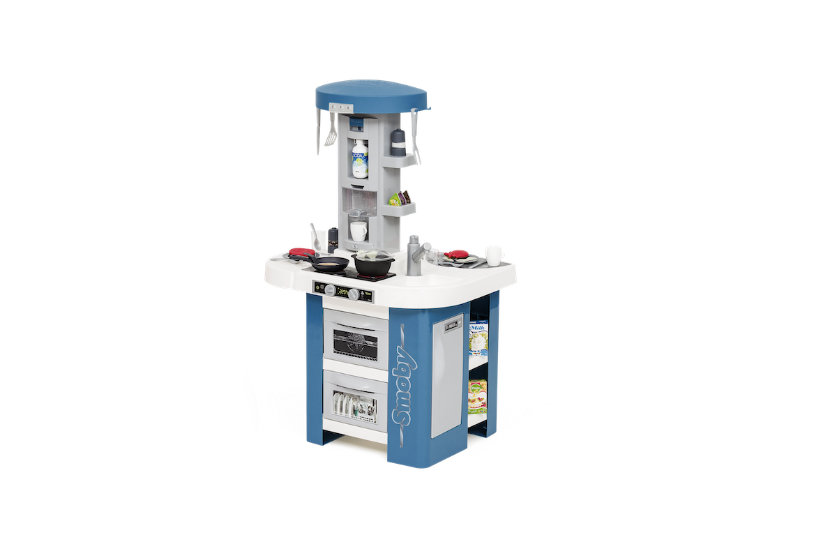 Kuchnia z wyposażeniem technicznym Tech Edition Smoby elektroniczna z dużą ilością efektów dźwiękowych i światłem oraz 35 akcesoriami 100 cm wysokości